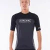 Ripcurl Drive Relaxed SS Rash Vest 2 Ripcurl Drive Relaxed SS Rash Vest -Paddle Board Shop ripcurl drive relaxed ss rash vest black front