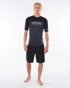 Ripcurl Drive Relaxed SS Rash Vest -Paddle Board Shop ripcurl drive relaxed ss rash vest black full