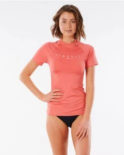 Ripcurl Golden Rays SS UV Tee -Paddle Board Shop ripcurl golden rays ss rash top coral front