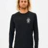 Ripcurl Icons Surflite LS Rash Vest -Paddle Board Shop ripcurl icon surflite rash tee ls black front