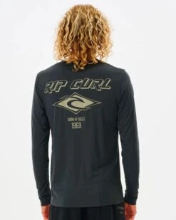 Ripcurl Icons Surflite LS Rash Vest -Paddle Board Shop ripcurl icon surflite rash tee ls washed black back