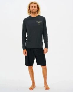 Ripcurl Icons Surflite LS Rash Vest -Paddle Board Shop ripcurl icon surflite rash tee ls washed black full