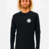 Ripcurl Icons Of Surf L/S Rash Vest -Paddle Board Shop ripcurl icons of surf upf ls rash top black front